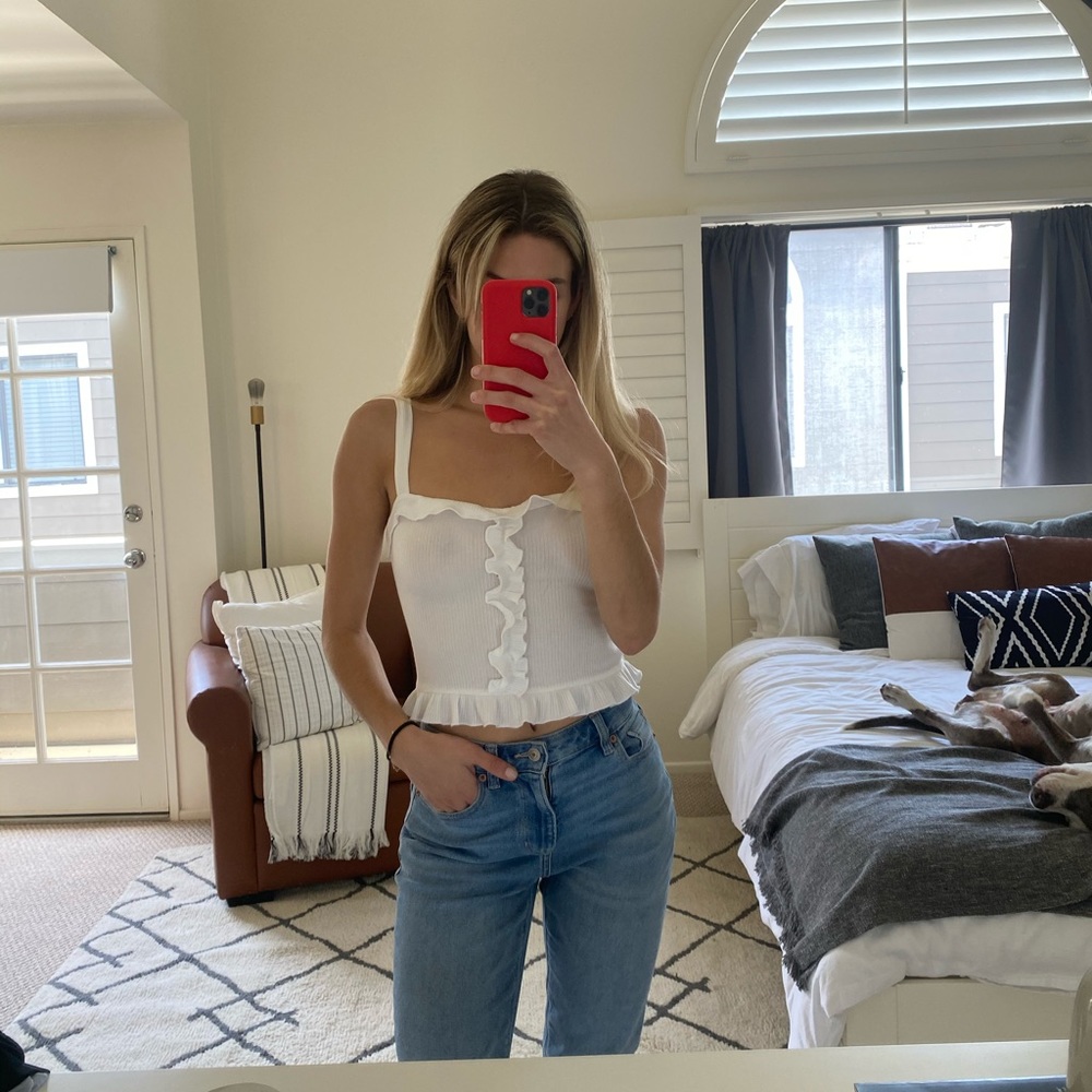 Reformation white crop top